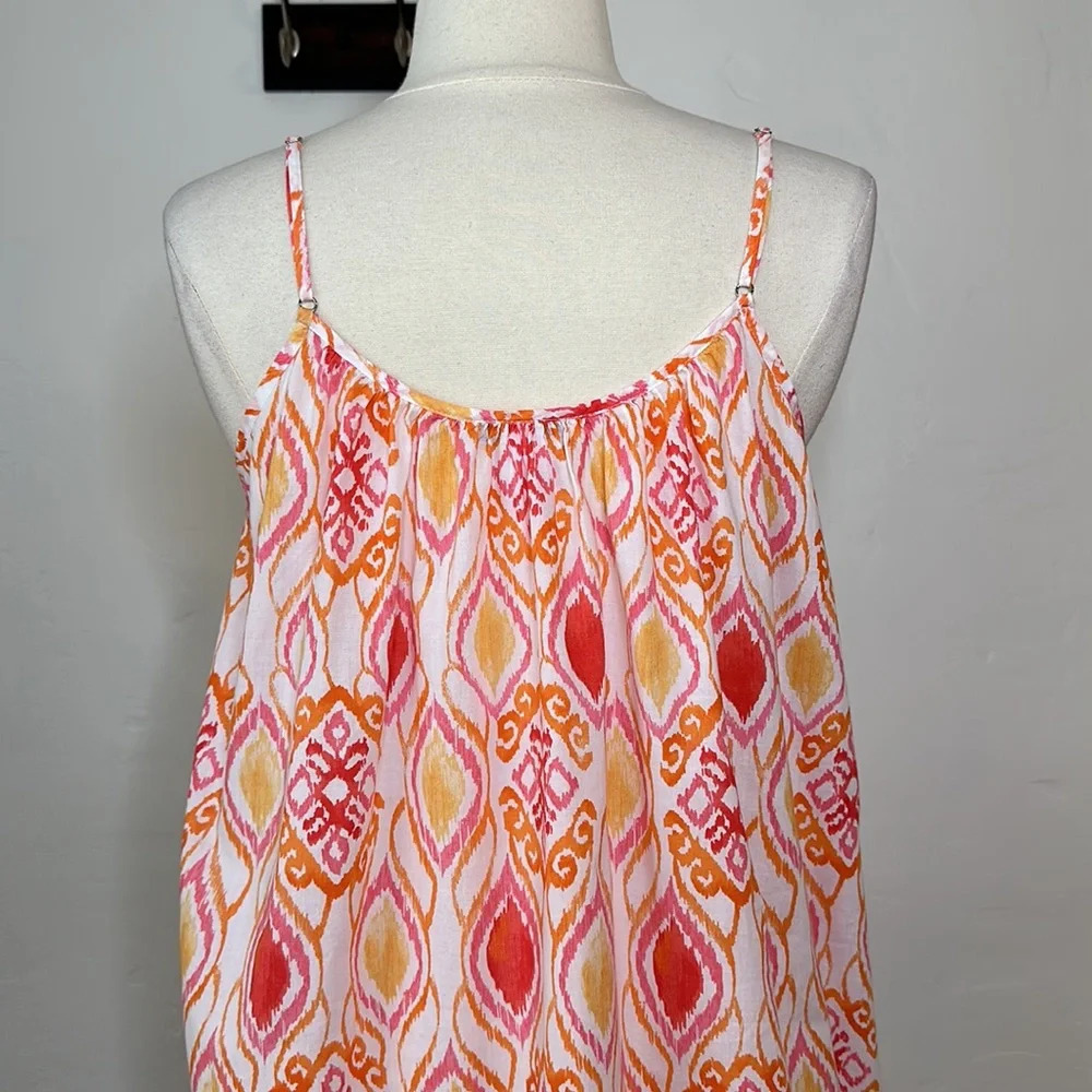 Oscar de‎ la Renta Ikat Cotton Slip Dress S | Boho Resort Summer Lounge - Picture 10 of 16